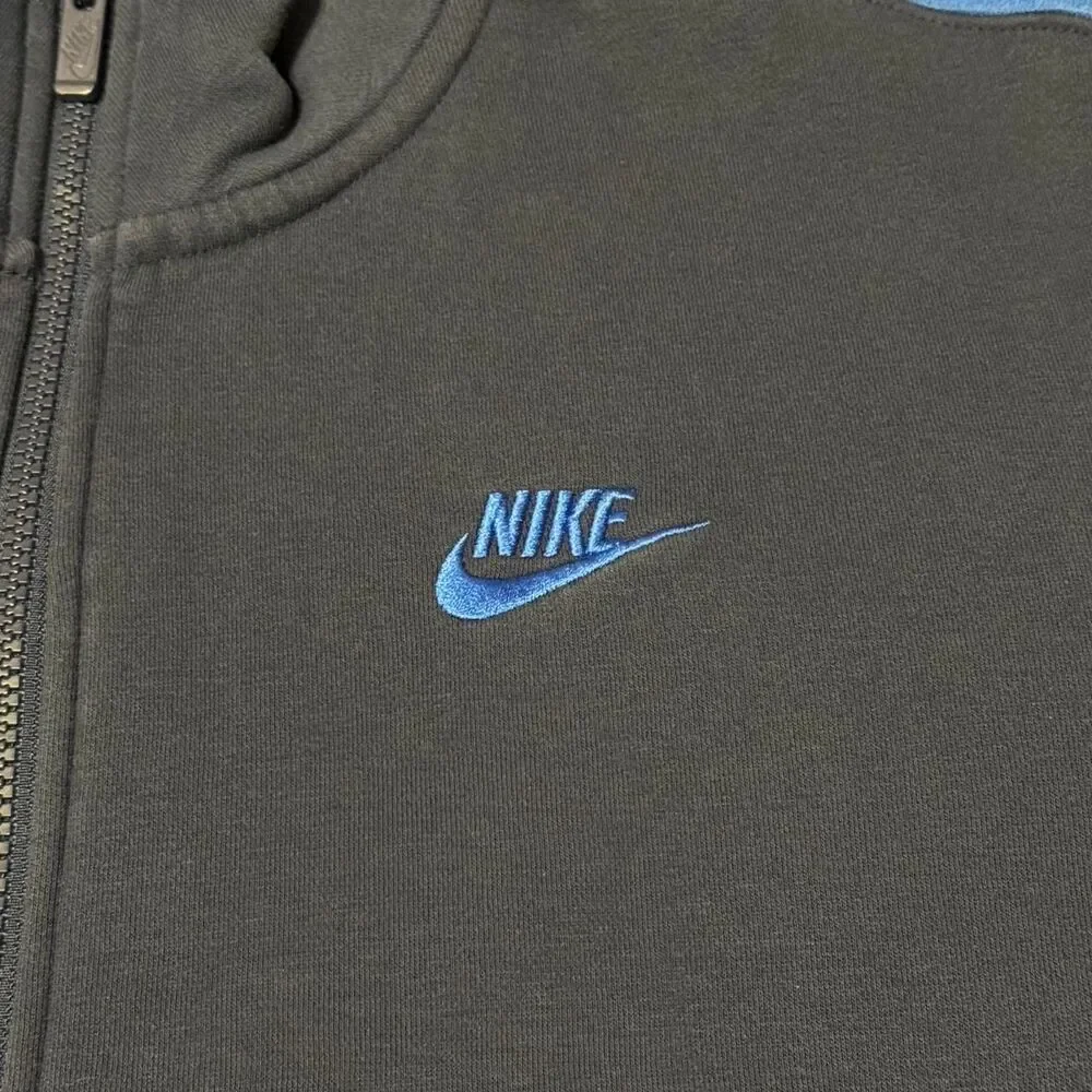 Vintage Y2K Nike Full Zip Track Jacket Navy Blue Stripe Swoosh Logo Small